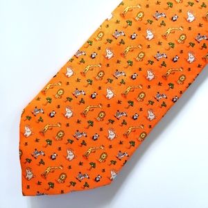 Salvatore Ferragamo necktie animal print whimsical motif excellent condition.